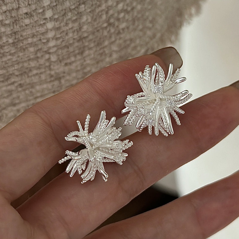 「フローラルクラスター」925スターリングシルバーイヤリング