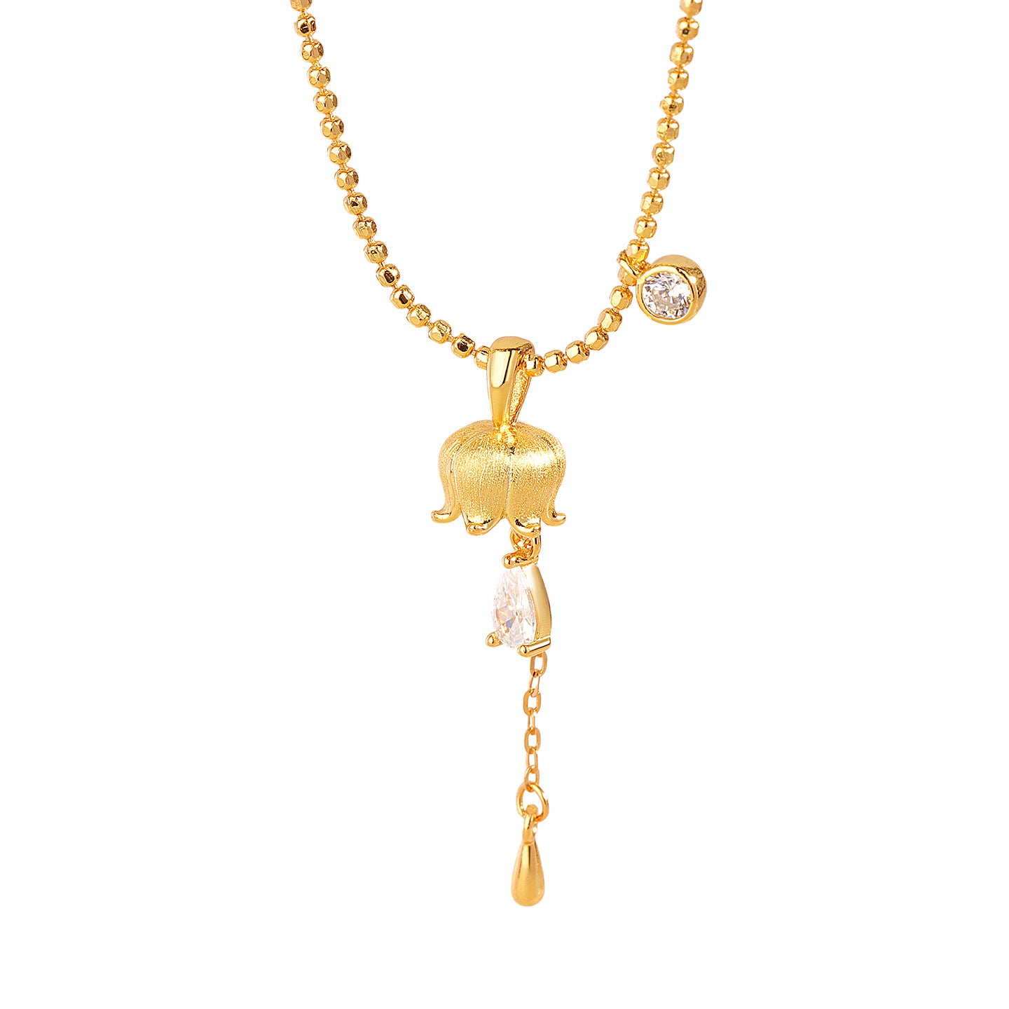 “Lily Drop” S925 Sterling Silver Necklace