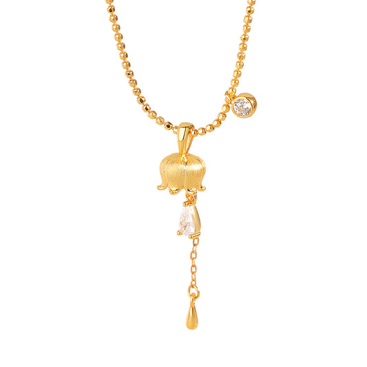 “Lily Drop” S925 Sterling Silver Necklace