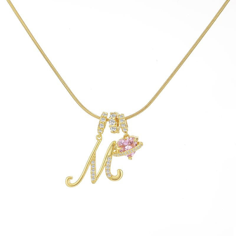 “Celestial Initial” Gold Plated Brass Alphabet Pendant Necklace