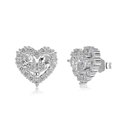 "Twin Hearts" 925 Sterling Silver Heart-Cut Zircon Jewelry Set