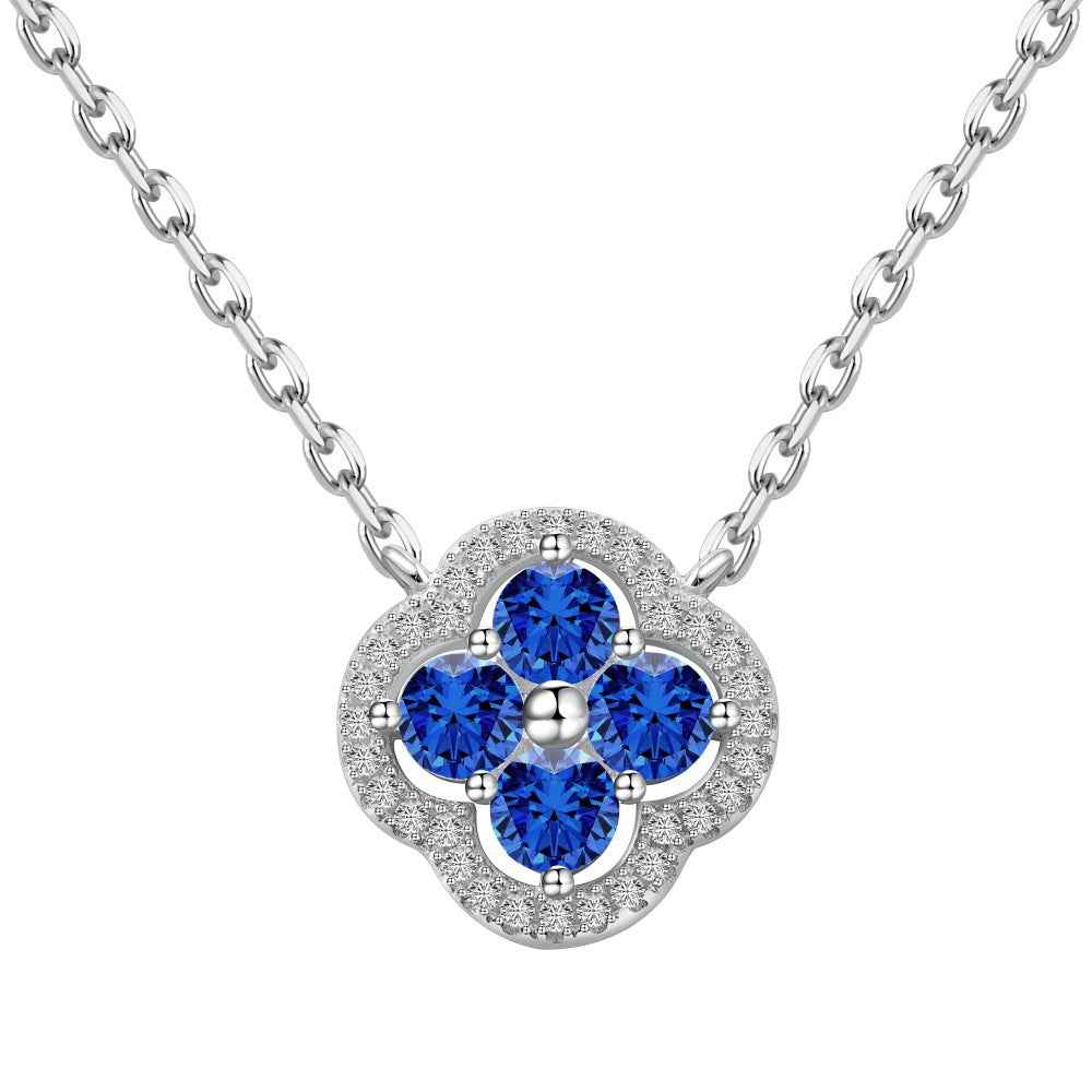 “Everluck Petal” 925 Sterling Silver Four-Petal Zircon Jewelry Set