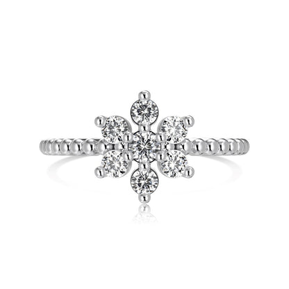 “Frost Étoile” S925 Sterling Silver Snowflake Zircon Jewelry Set (Necklace, Earrings & Ring)