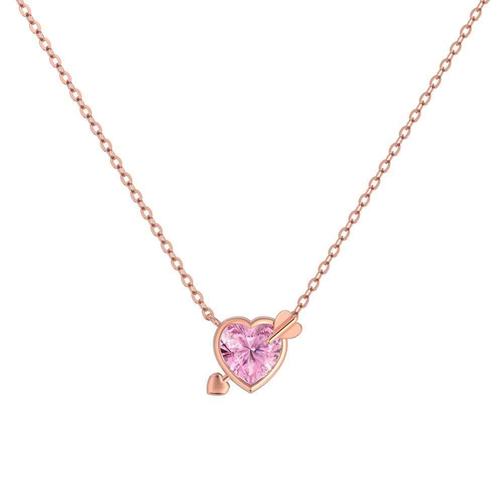 “Cupid Spark” 925 Sterling Silver Rose Gold Pink Heart Jewelry Set