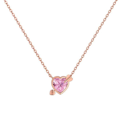 “Cupid Spark” 925 Sterling Silver Rose Gold Pink Heart Jewelry Set