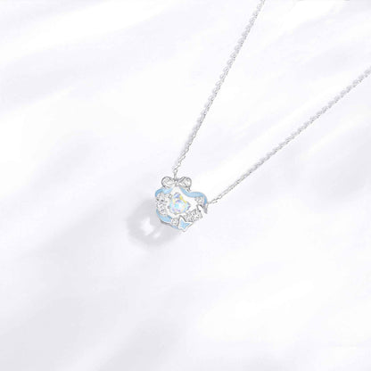 “Luna Pulse” 925 Sterling Silver Glow Heart Wreath Necklace