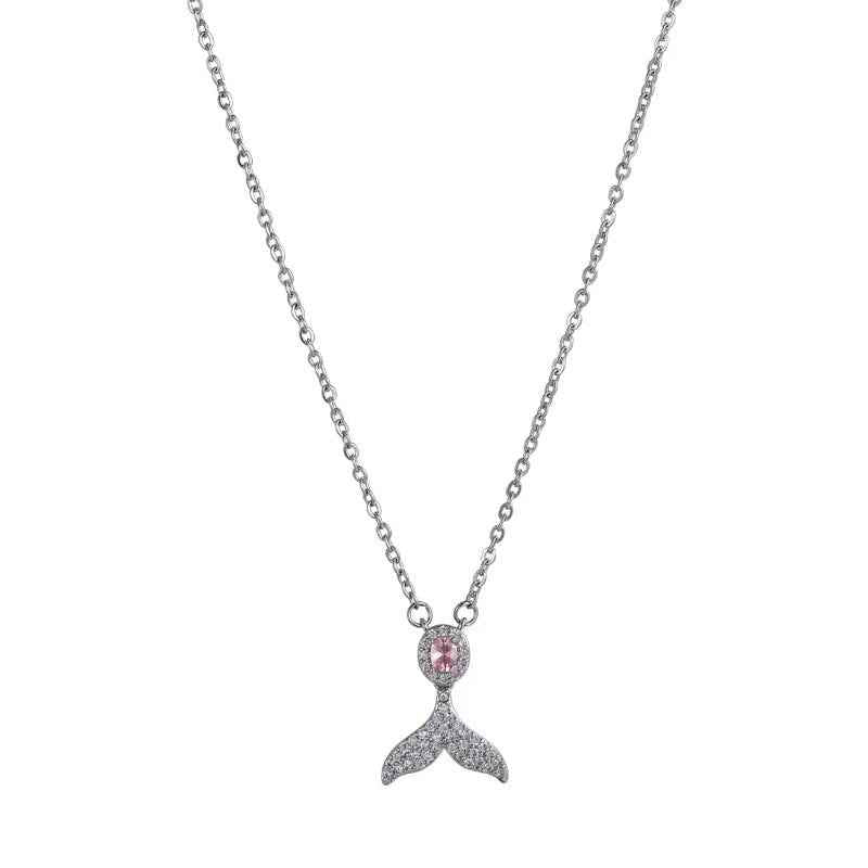 “Blush Mermaid” S925 Sterling Silver Tail Necklace