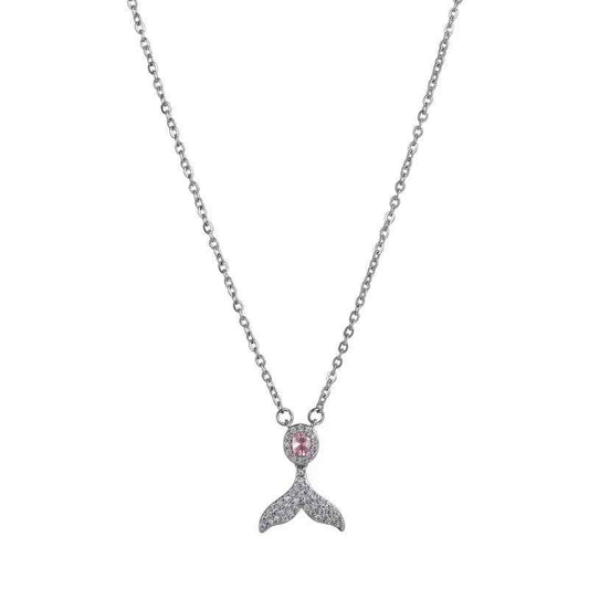“Blush Mermaid” S925 Sterling Silver Tail Necklace
