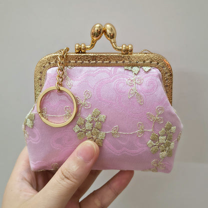 Cloud Lace Kiss-Lock Coin Purse – Handmade Embroidered Mini Card Holder