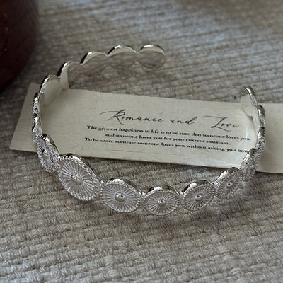 "Retro Circle" 925 Sterling Silver Bracelet
