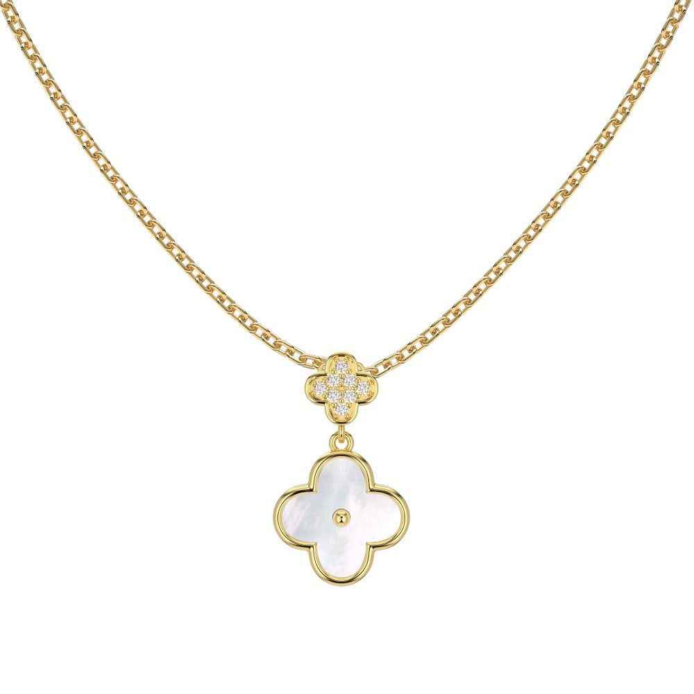 “Clover Grace” S925 Sterling Silver Mother-of-Pearl Necklace