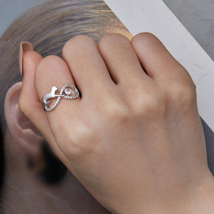 “Infinite Cat” S925 Sterling Silver Zircon Ring