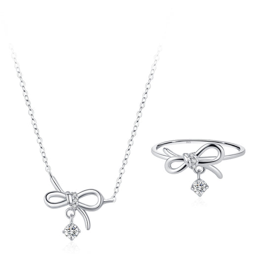 “Lumi Bow” 925 Sterling Silver Bow Jewelry Set