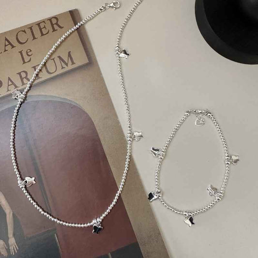 “Butterfly Muse” 925 Sterling Silver Butterfly Necklace & Bracelet Set