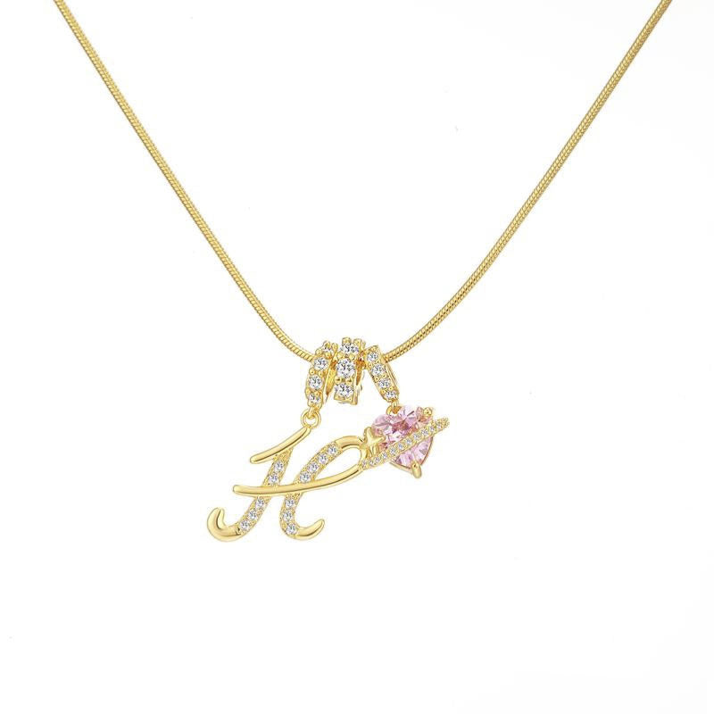 “Celestial Initial” Gold Plated Brass Alphabet Pendant Necklace