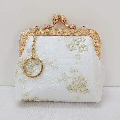 Cloud Lace Kiss-Lock Coin Purse – Handmade Embroidered Mini Card Holder