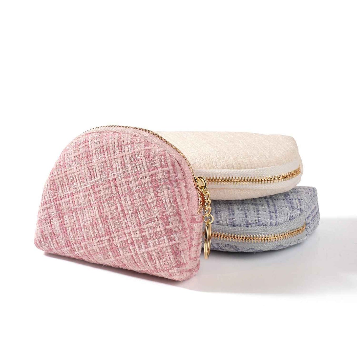 Monet Tweed Jewelry Pouch – Travel Zipper Case