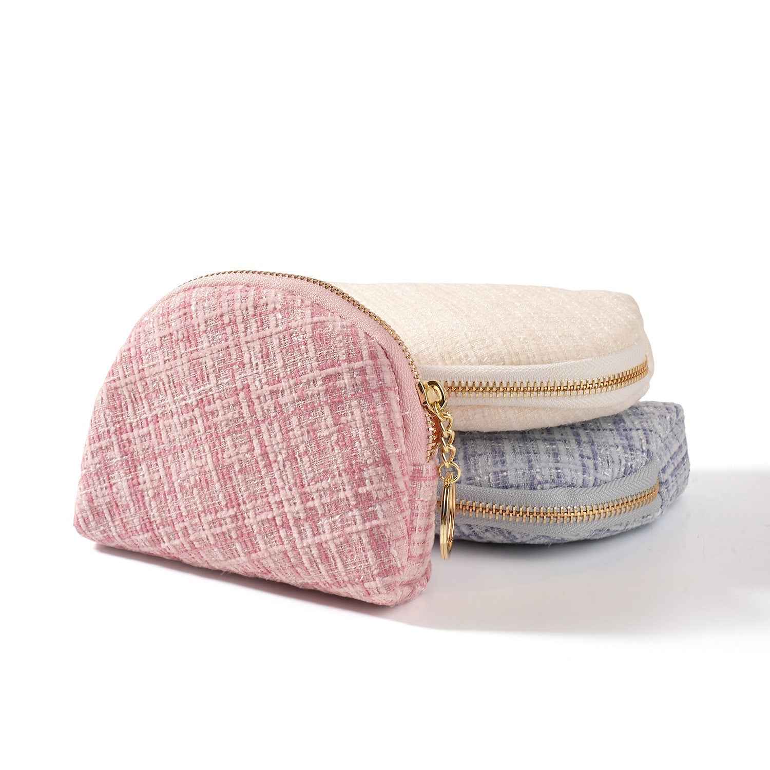 Monet Tweed Jewelry Pouch – Travel Zipper Case