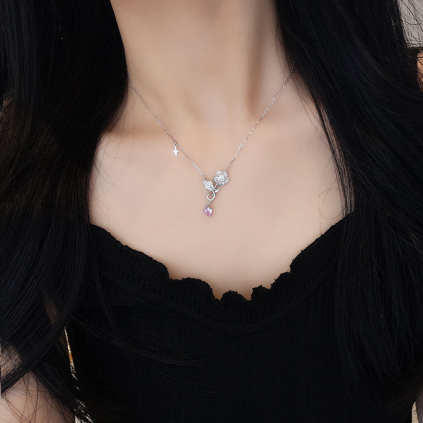 “Blooming Rose” S925 Sterling Silver Necklace