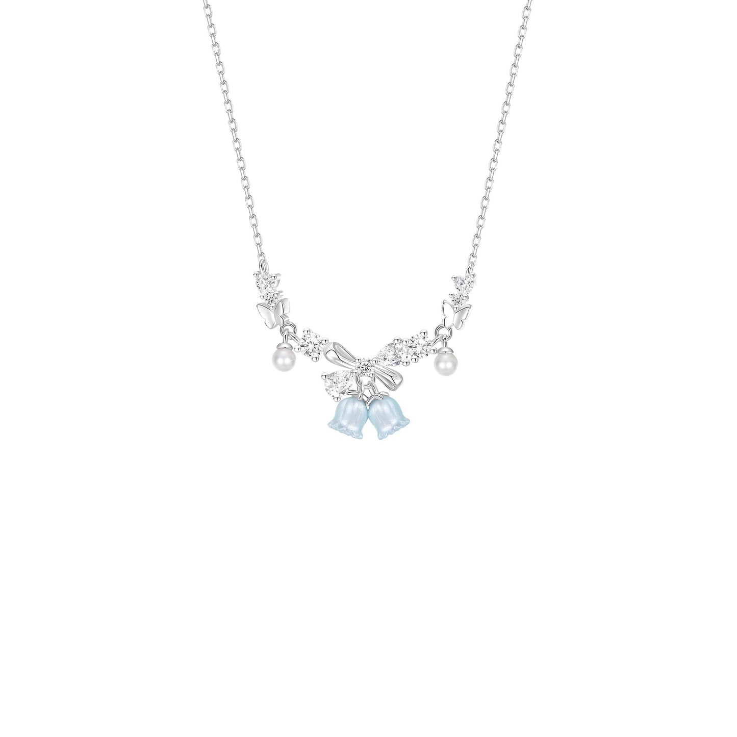 “Bluebell Reverie” S925 Sterling Silver Lily of the Valley Necklace / Bracelet