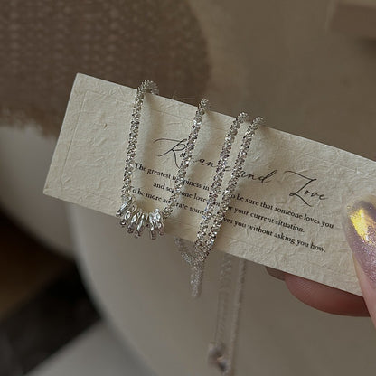 "Shimmer Loop" S925 Sterling Silver Necklace