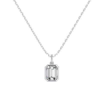 “Recta Lumi” 925 Sterling Silver 5A Cubic Zirconia Pendant Necklace