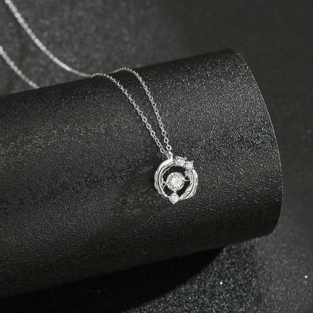 "Wings of Fate" S925 Sterling Silver Dancing Heart Necklace