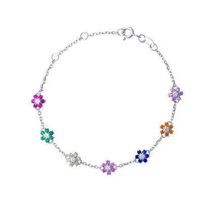 "Summer Bloom" 925 Sterling Silver Dopamine Flower Bracelet – Bright & Joyful