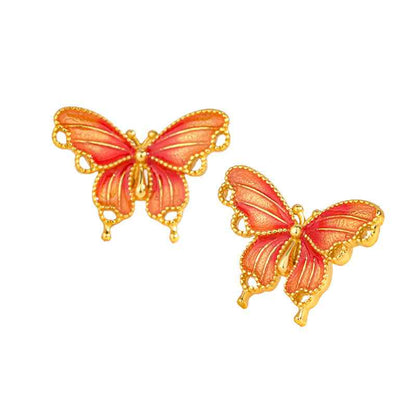 “Butterfly Reverie” S925 Sterling Silver Enamel Butterfly Jewelry Set