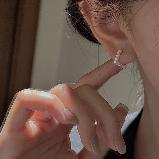 "Shimmer Square" S925 Sterling Silver Earrings