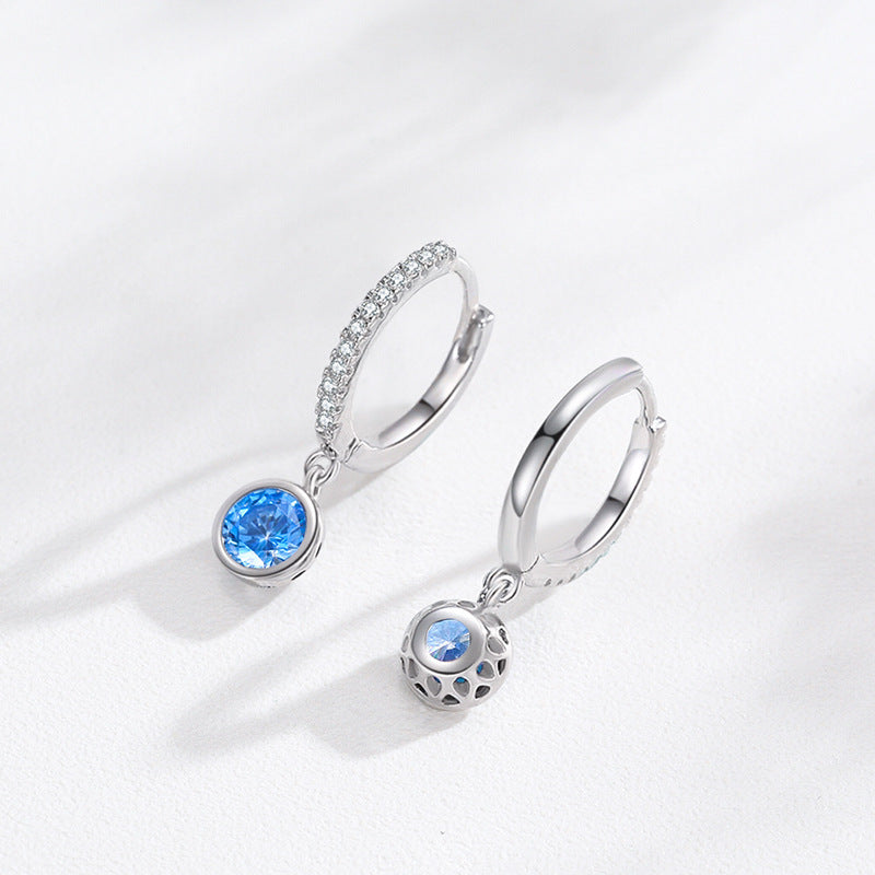 “Azure Halo” 925 Sterling Silver Aquamarine Zircon Jewelry Set