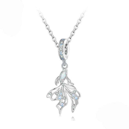 “Opaline Betta” S925 Sterling Silver Opal Fish Pendant Necklace