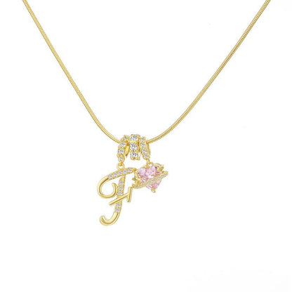 “Celestial Initial” Gold Plated Brass Alphabet Pendant Necklace
