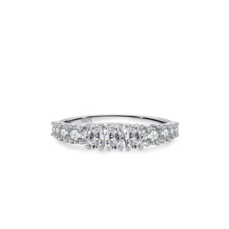 “Aurora Crown” 925 Sterling Silver Round Cluster Band Ring