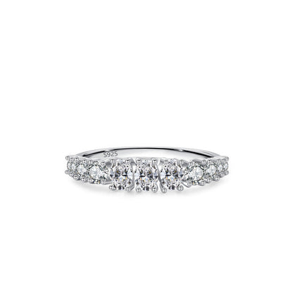 “Aurora Crown” 925 Sterling Silver Round Cluster Band Ring