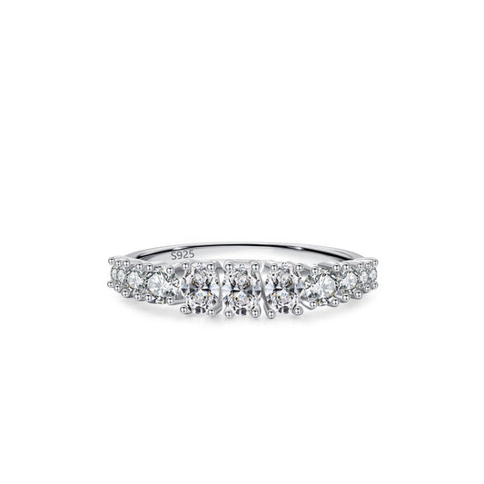 “Aurora Crown” 925 Sterling Silver Round Cluster Band Ring