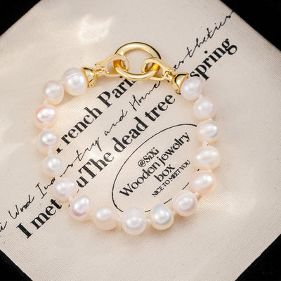 Rosée Perla Eco-Friendly Copper 18K Gold Plated Irregular Freshwater Pearl Bracelet