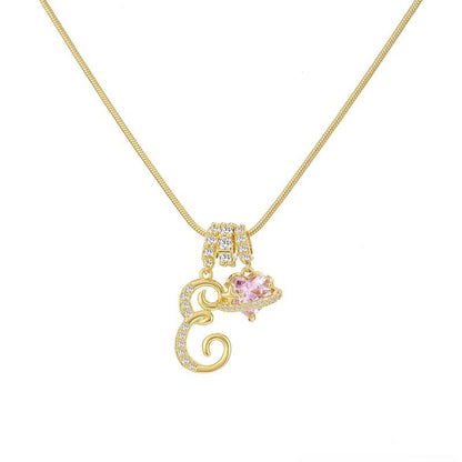 “Celestial Initial” Gold Plated Brass Alphabet Pendant Necklace