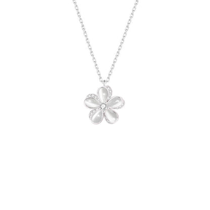 Luna Bloom Spin 925 Sterling Silver Rotating Flower Necklace