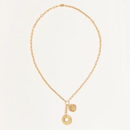 “Orbit Muse” 18K Real Gold Plated Brass Round Pendant Y-Necklace