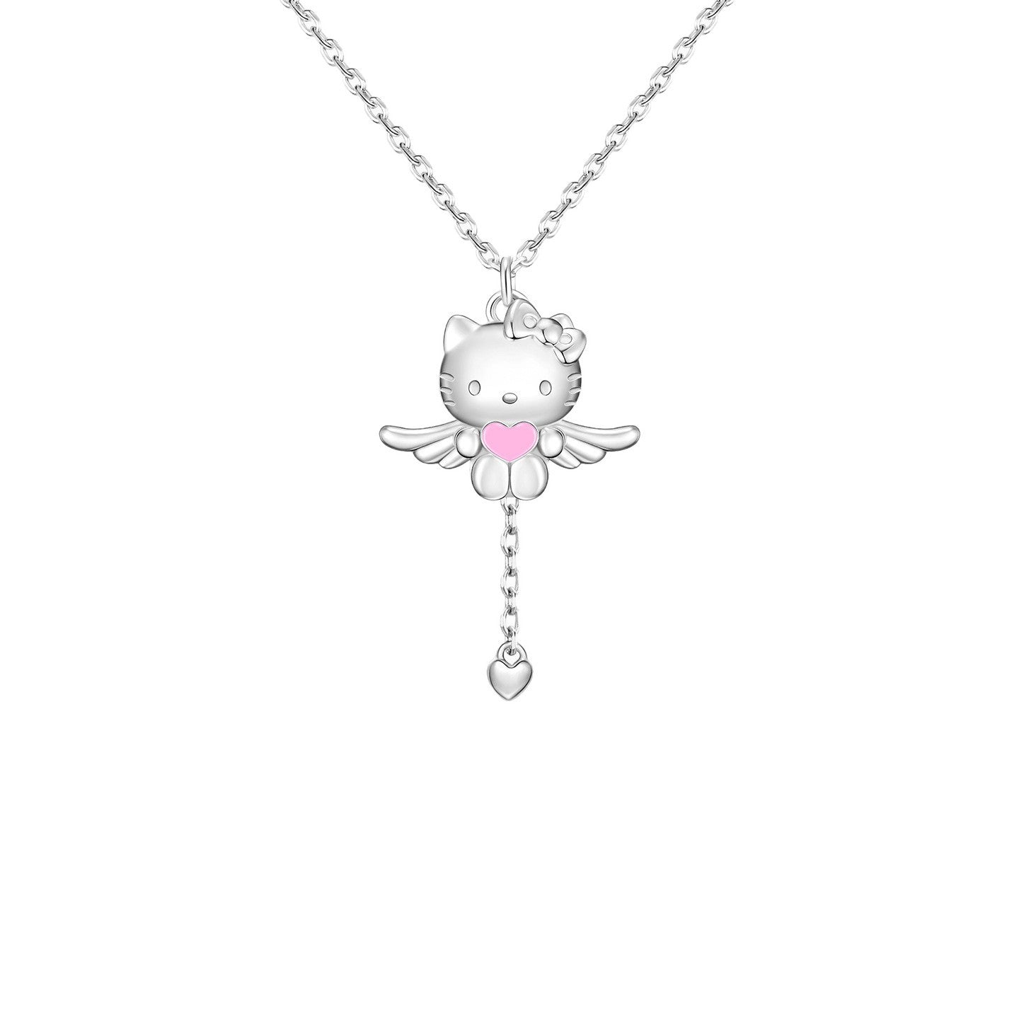 Hello Kitty Angel Heart 925 Sterling Silver Interactive Wing Necklace