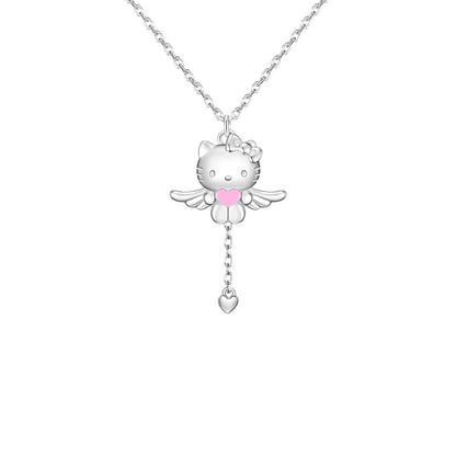 Hello Kitty Angel Heart 925 Sterling Silver Interactive Wing Necklace