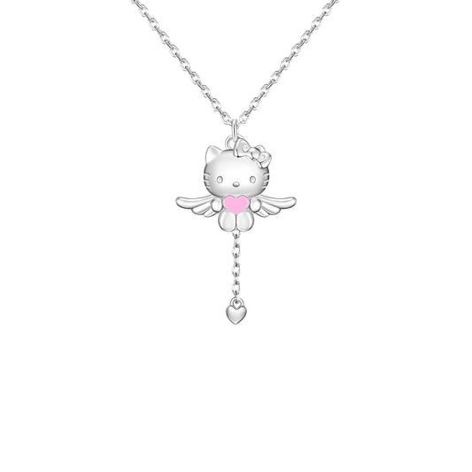 Hello Kitty Angel Heart 925 Sterling Silver Interactive Wing Necklace