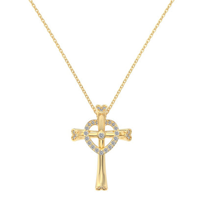 "Divine Heart" S925 Sterling Silver Dual Pendant Necklace