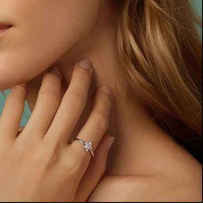 "Gingerbread Sweetheart" 925 Sterling Silver Adjustable Pink-Heart Ring