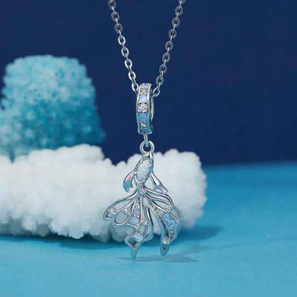 “Opaline Betta” S925 Sterling Silver Opal Fish Pendant Necklace