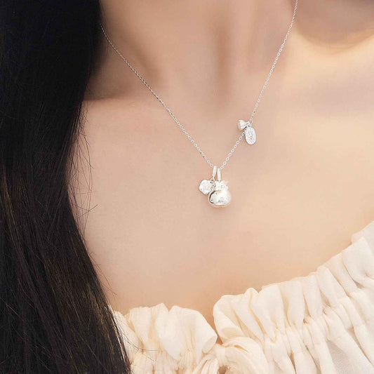 “Fortune Bloom” S925 Sterling Silver Lucky Pouch Necklace