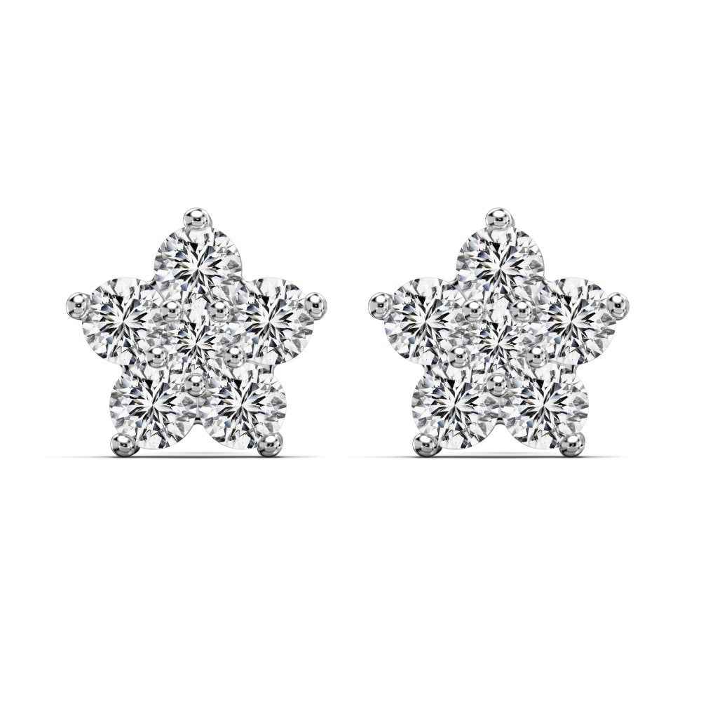 “Dopamine Blossom” S925 Sterling Silver Crystal Flower Stud Earrings