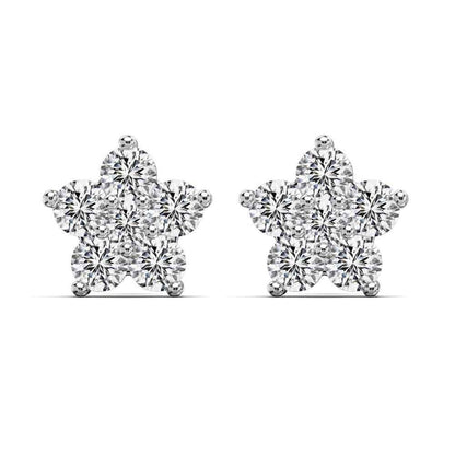 “Dopamine Blossom” S925 Sterling Silver Crystal Flower Stud Earrings
