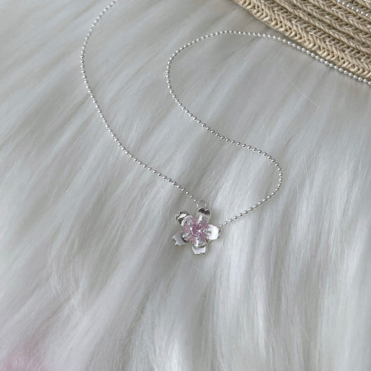 "Peach Blossom Mile" 925 Sterling Silver Necklace – Sweet-Girl Romance